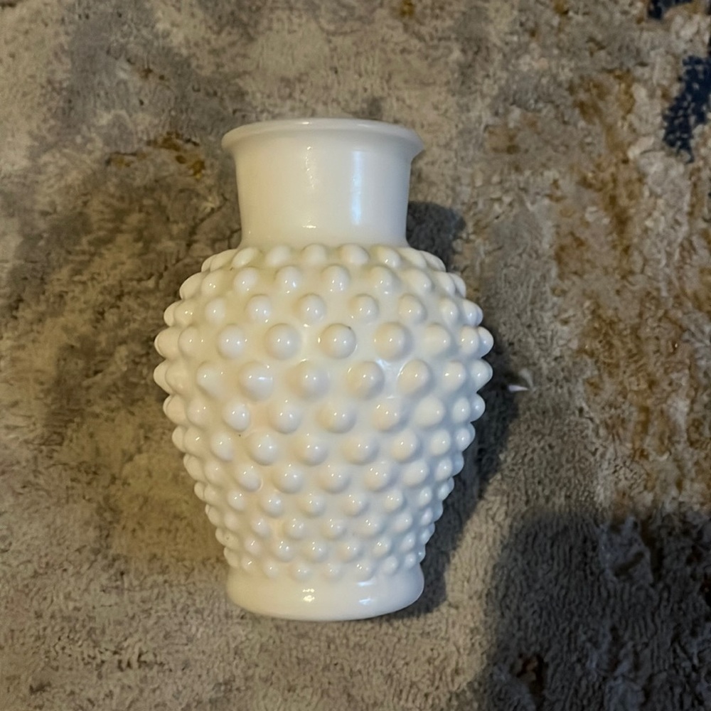 Small Hobnail Milk Glass Vase